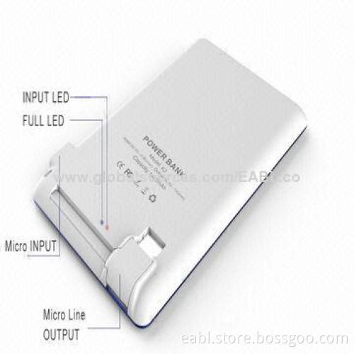 New Arrival Card Design Power Banks for Smartphones, w/ 1400mAh/A Grade Li-polymer Battery, OEM/ODM